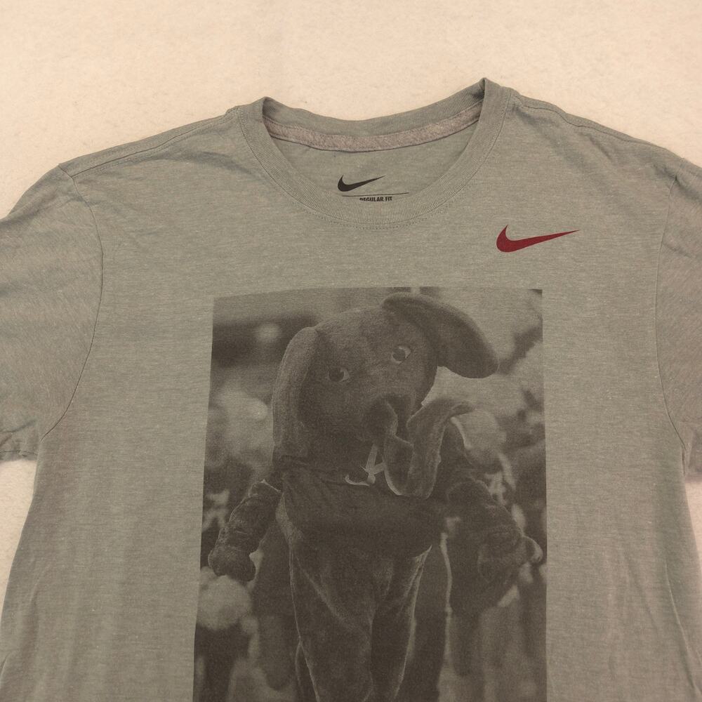 Nike Alabama Crimson Tide Big AL Short Sleeve College T Shirt Mens Size M Gray